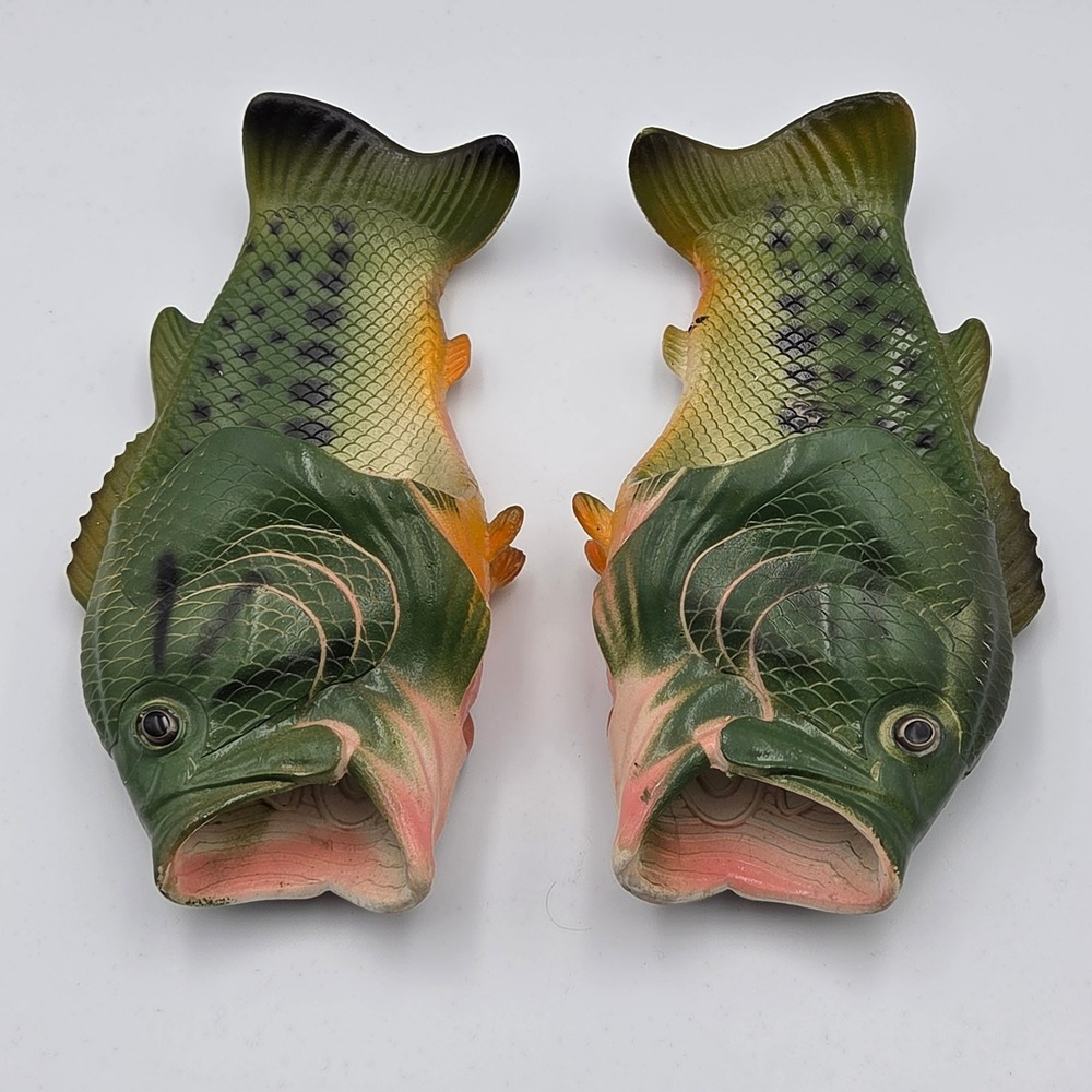 Unbranded Fish Slides Unisex 12/13kids Green Good Novelty Bass Sandals Keywords